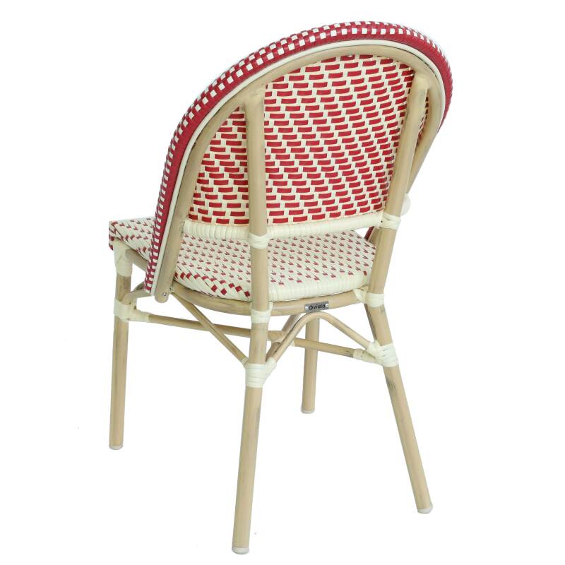 Sedia da giardino in stile bistrot parigino in alluminio e rattan sintetico (2/6)