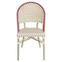 Sedia da giardino in stile bistrot parigino in alluminio e rattan sintetico
