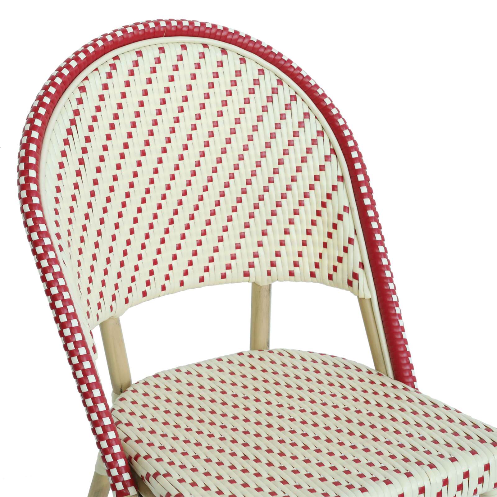 Sedia da giardino in stile bistrot parigino in alluminio e rattan sintetico