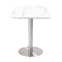 Tavolo da pranzo 60 x 60 cm in multistrato con rivestimento in laminato e bordi in alluminio