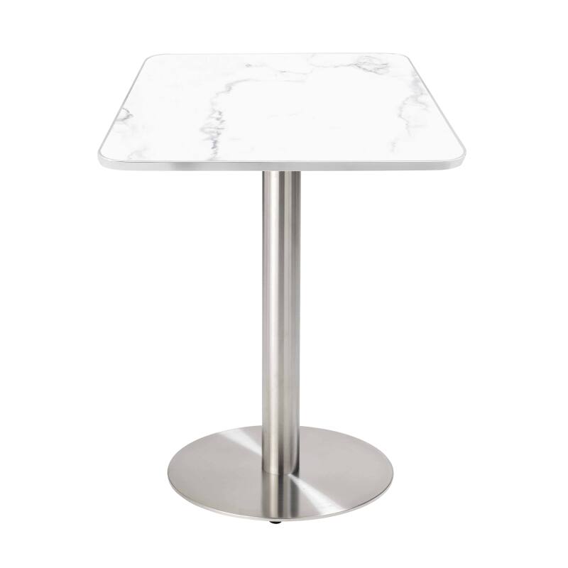 Tavolo da pranzo 60 x 60 cm in multistrato con rivestimento in laminato e bordi in alluminio