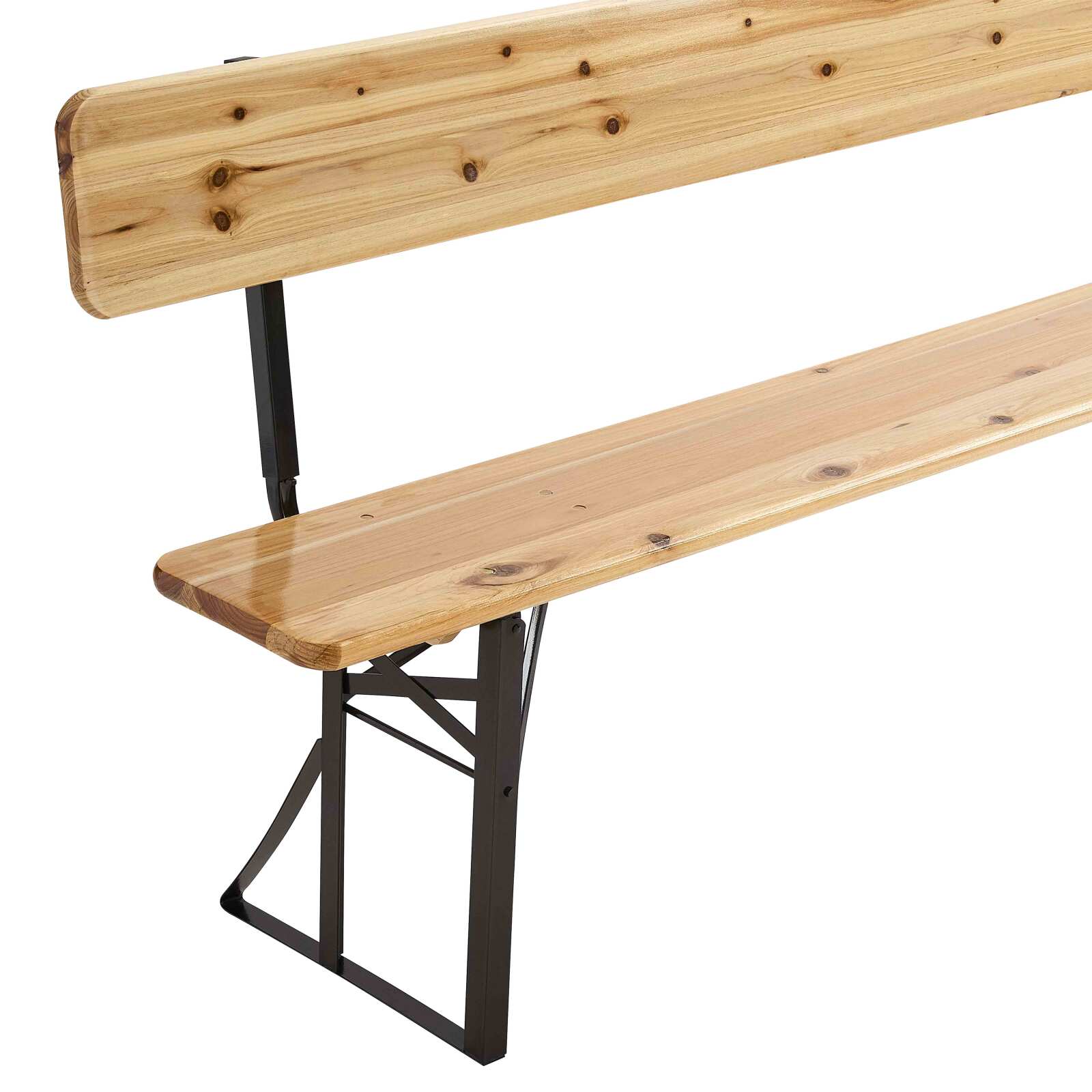 Set di 2 panche da brasserie pieghevoli in legno con schienale - 180 cm