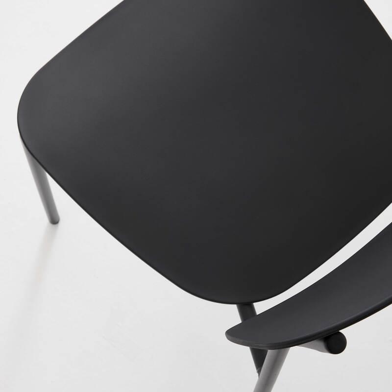 Set di 2 sedie contemporanee in acciaio e plastica