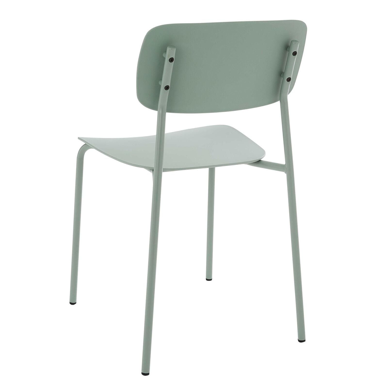 Set di 2 sedie contemporanee in acciaio e plastica