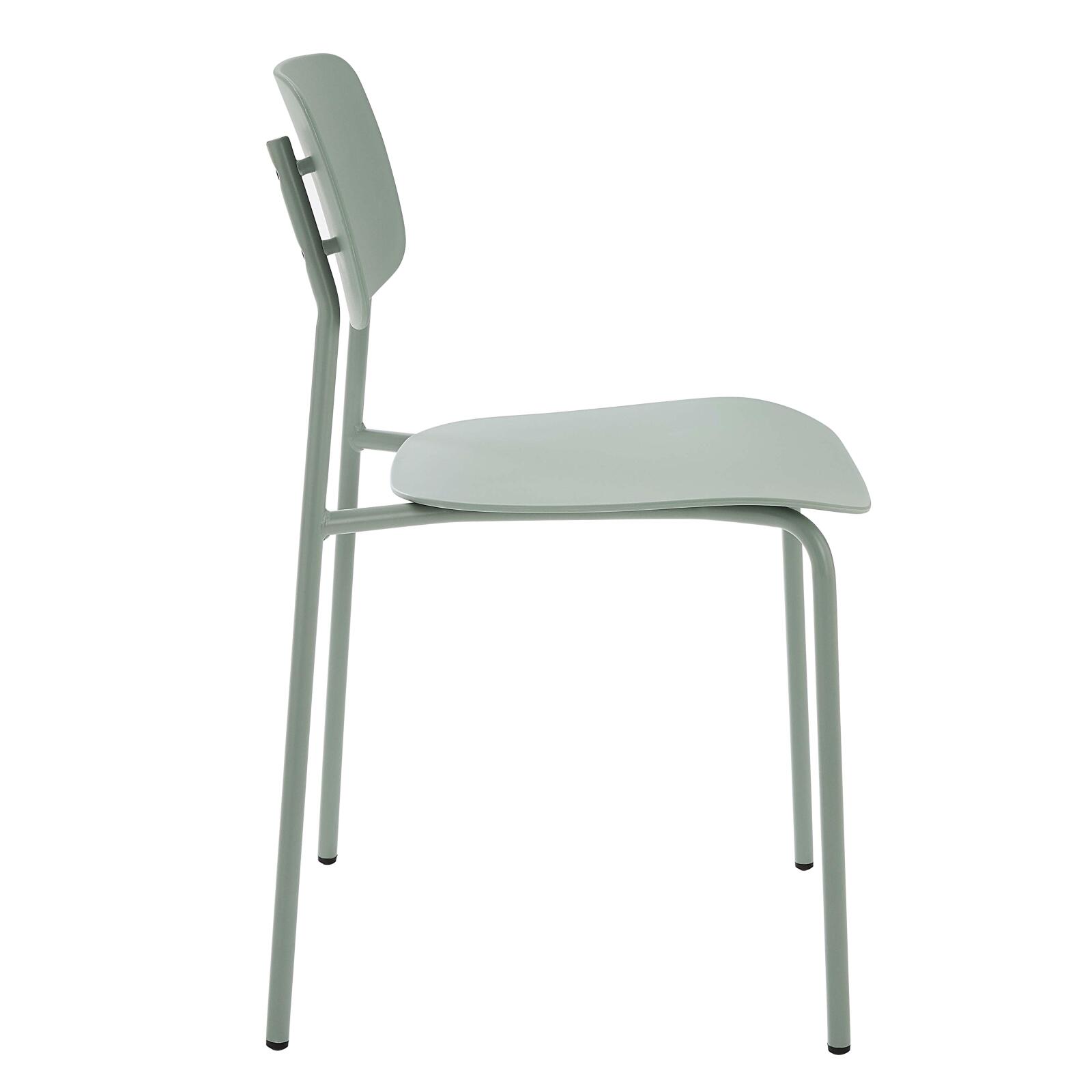 Set di 2 sedie contemporanee in acciaio e plastica