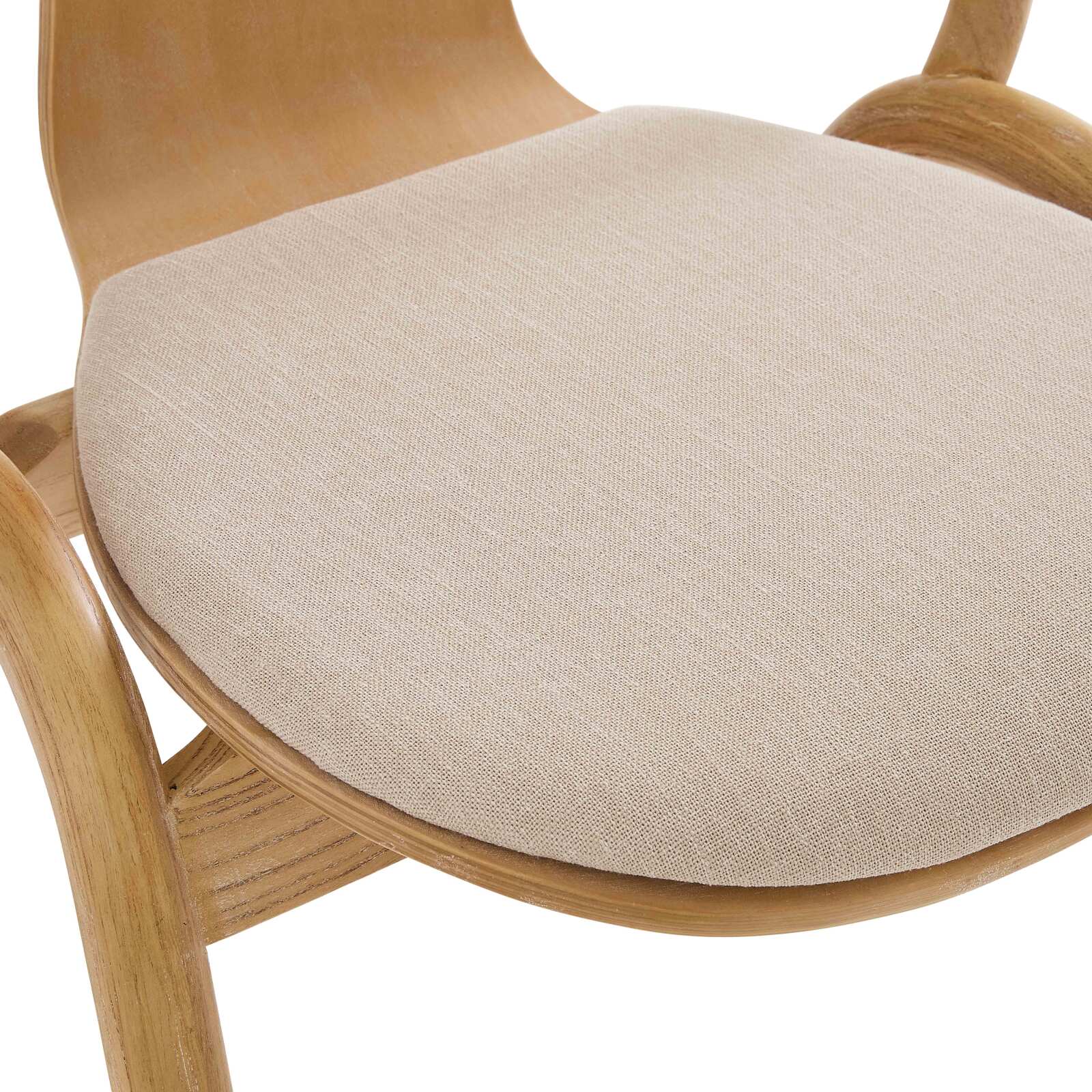 Set di 2 sedie in legno di olmo e seduta in tessuto