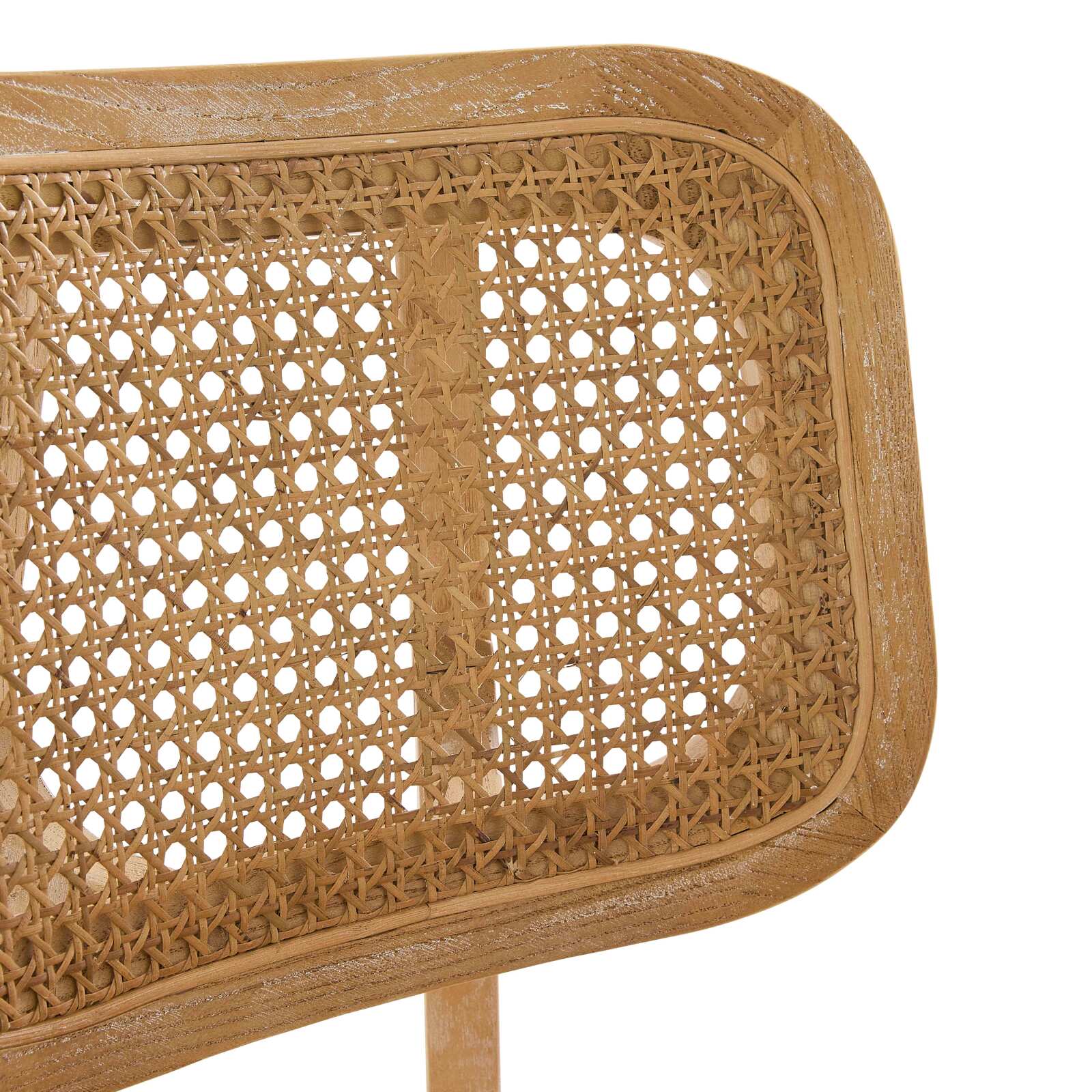 Set di 2 sedie in legno di olmo e rattan naturale