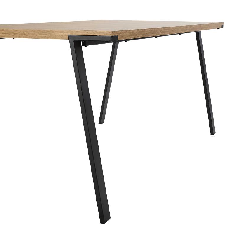 Tavolo da pranzo rettangolare in melaminico e acciaio 180 cm