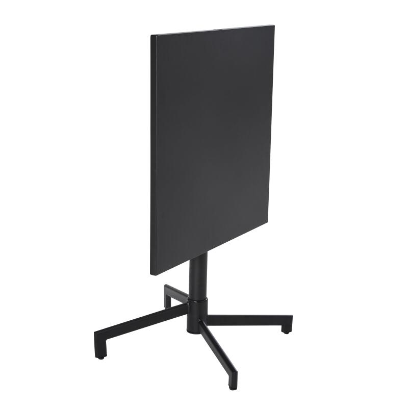 Tavolo da pronzo inclinabile 70 x 70 cm, gambe integrate e 2 sedie in metallo con braccioli