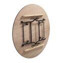 Set di 10 tavoli pieghevoli rotondi in legno 170 cm