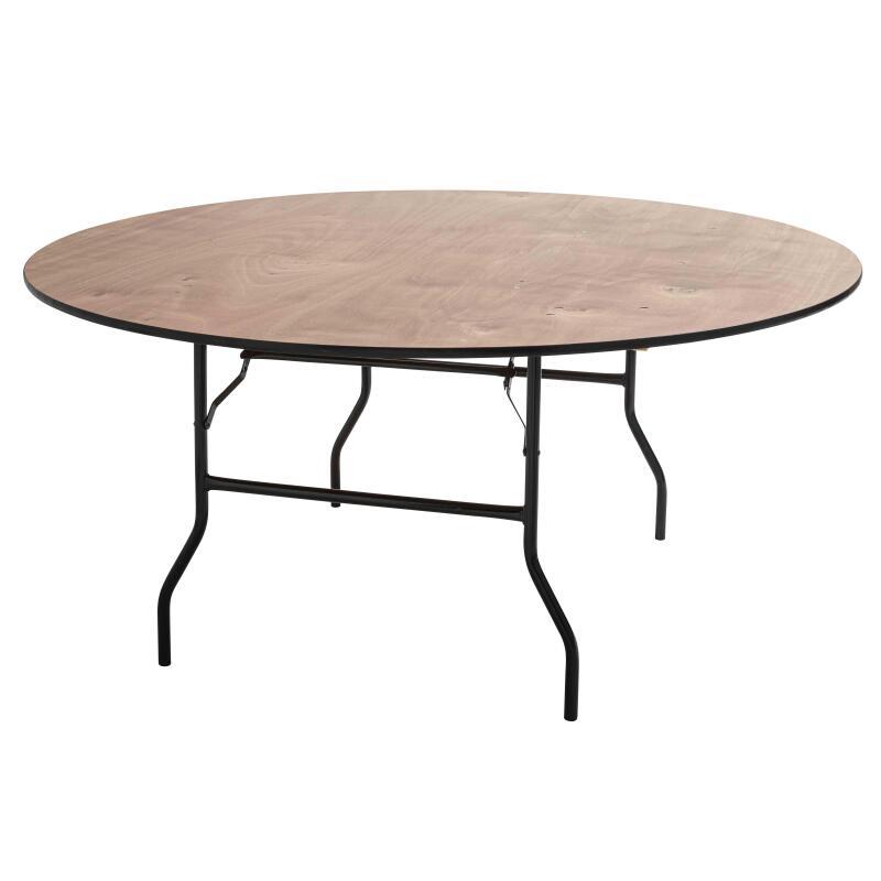 Set di 5 tavoli pieghevoli rotondi in legno 170 cm 10 posti