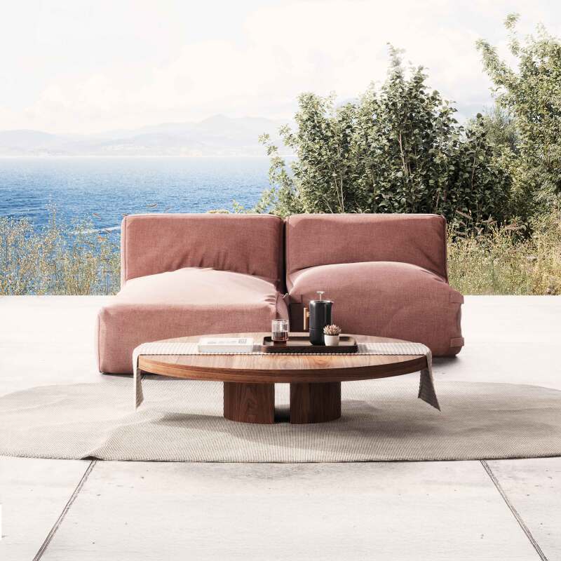 Divano modulare da esterno 2 posti con 1 poltrona e 1 chaise longue - Lifestyle