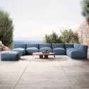 Divano modulare da esterno con 5 poltrone, 1 poltrona angolare, 1 chaise longue e 1 pouf