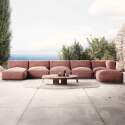 Divano modulare da esterno 5 posti con 3 poltrone, 1 poltrona angolare, 1 chaise longue e 1 pouf - Lifestyle