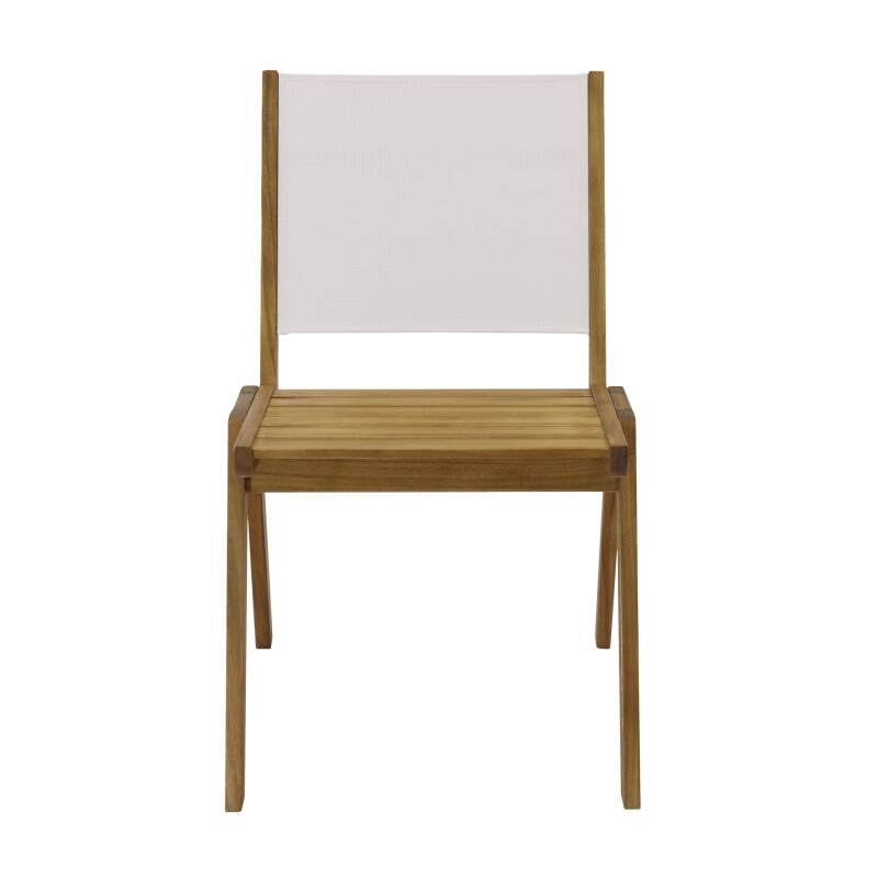 Sedia da giardino in legno di euclipto FSC® e Textilene - Set di 2