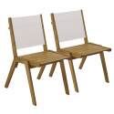Sedia da giardino in legno di euclipto FSC® e Textilene - Set di 2