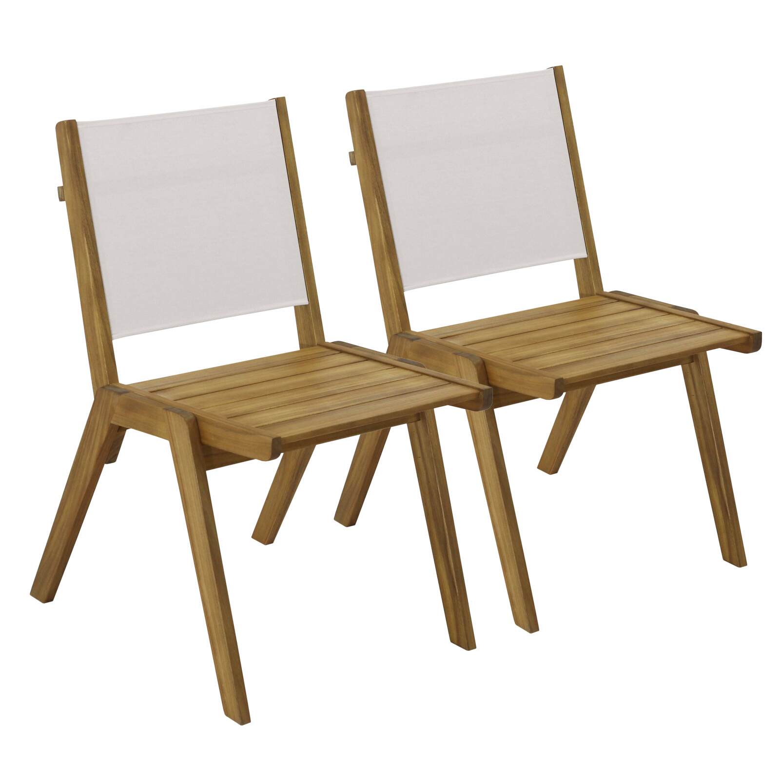Sedia da giardino in legno di euclipto FSC® e Textilene - Set di 2