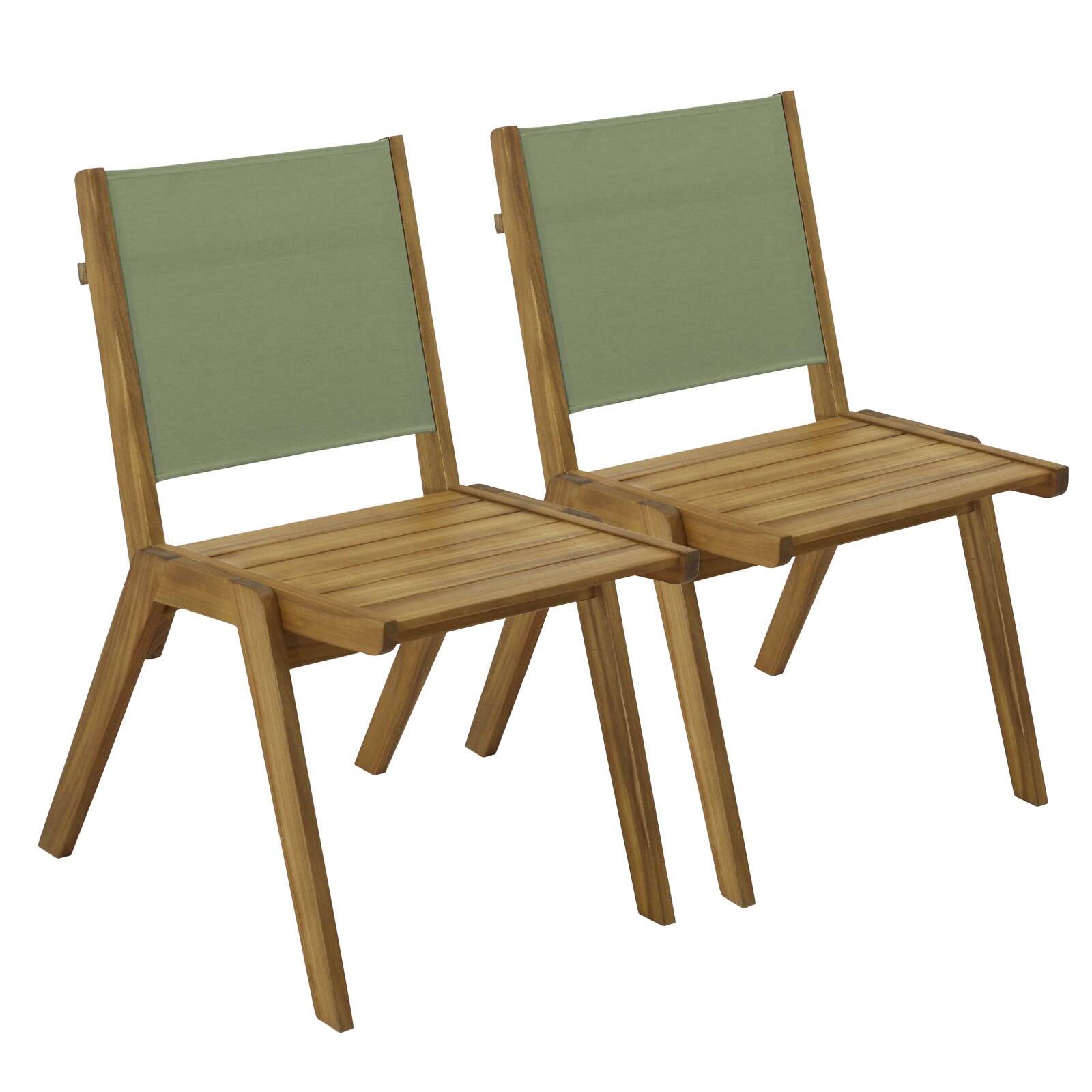 Sedia da giardino in legno di euclipto FSC® e Textilene - Set di 2