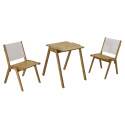 Tavolo da giardino quadrato 67 x 80 x 76 cm in legno di eucalipto FSC® e 2 sedie 
