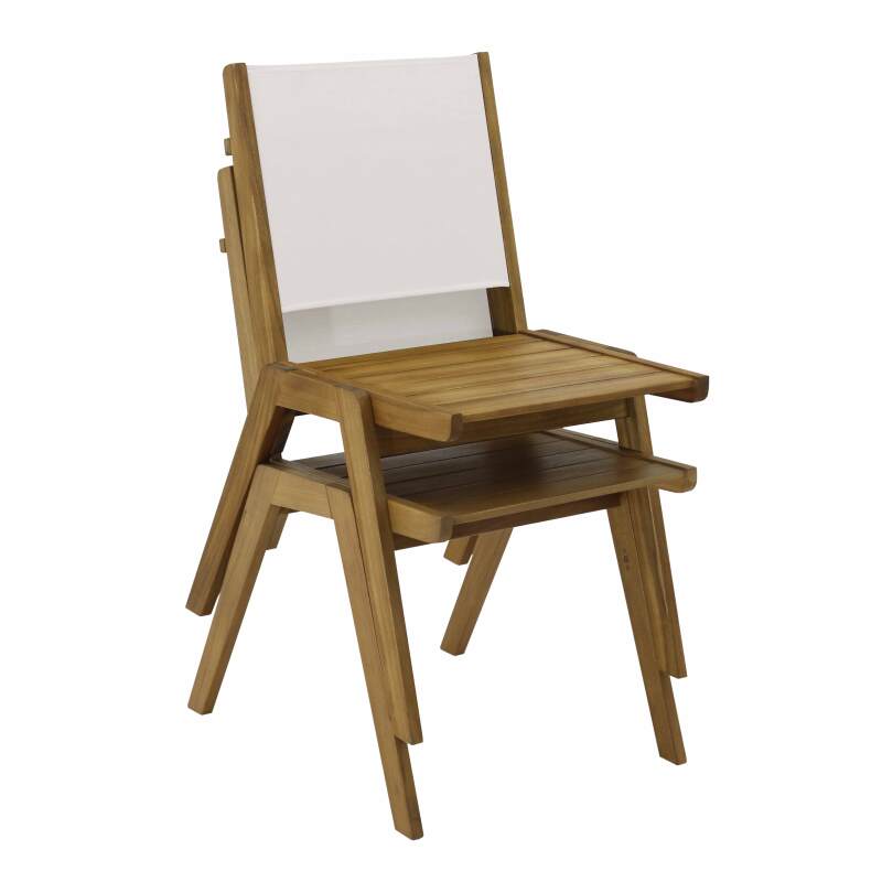 Tavolo da giardino quadrato 67 x 80 x 76 cm in legno di eucalipto FSC® e 2 sedie