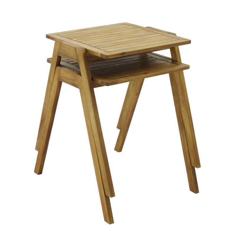 Tavolo da giardino quadrato 67 x 80 x 76 cm in legno di eucalipto FSC® e 2 sedie