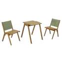 Tavolo da giardino quadrato 67 x 80 x 76 cm in legno di eucalipto FSC® e 2 sedie 