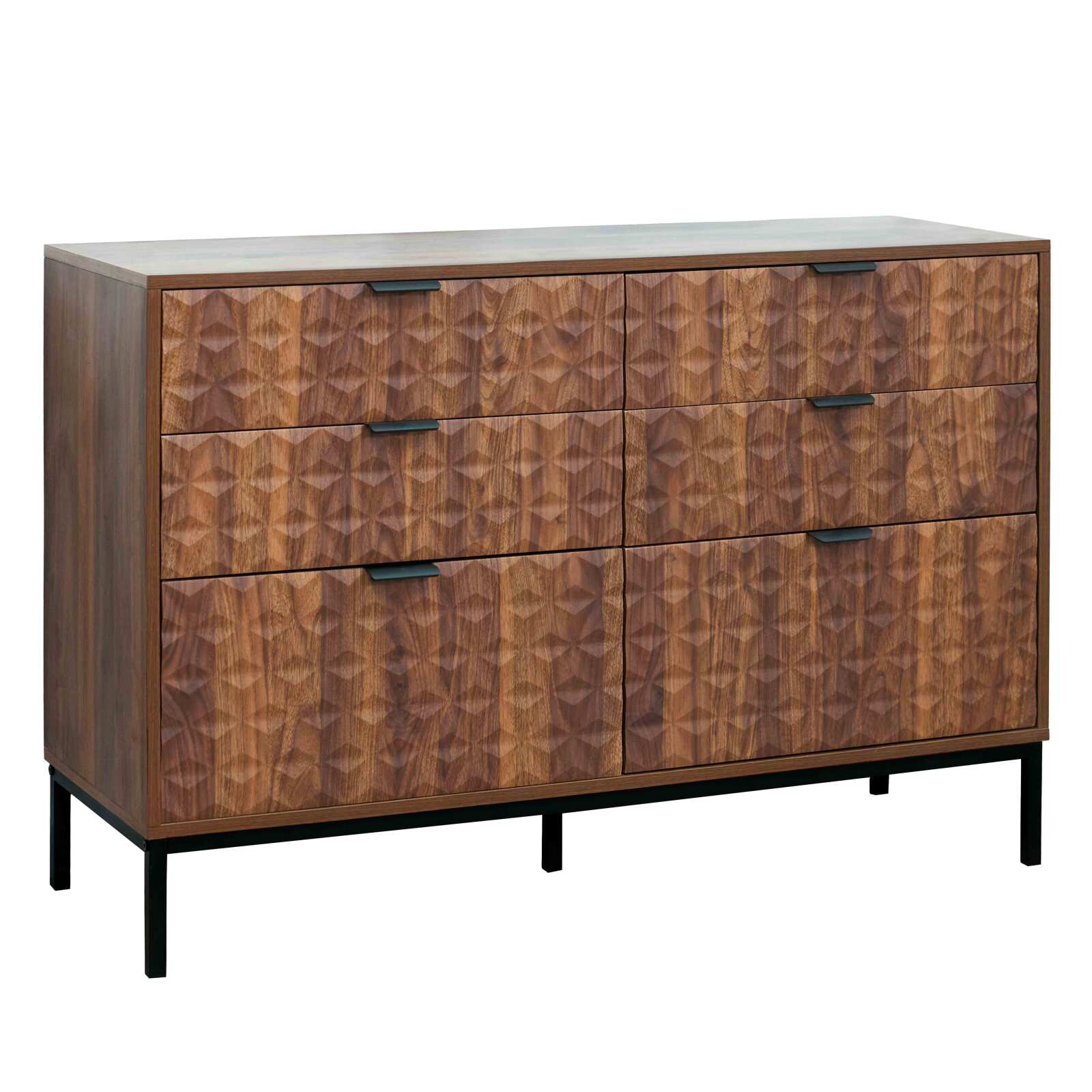 Cassettiera con 6 cassetti in MDF nobilitato decoro 112 cm