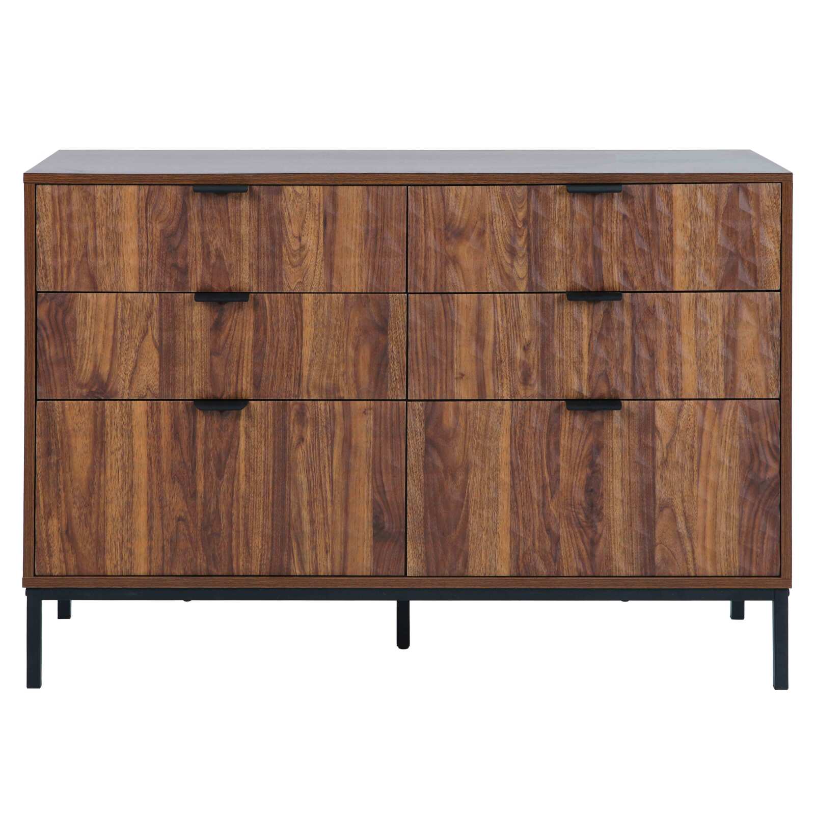 Cassettiera con 6 cassetti in MDF nobilitato decoro 112 cm