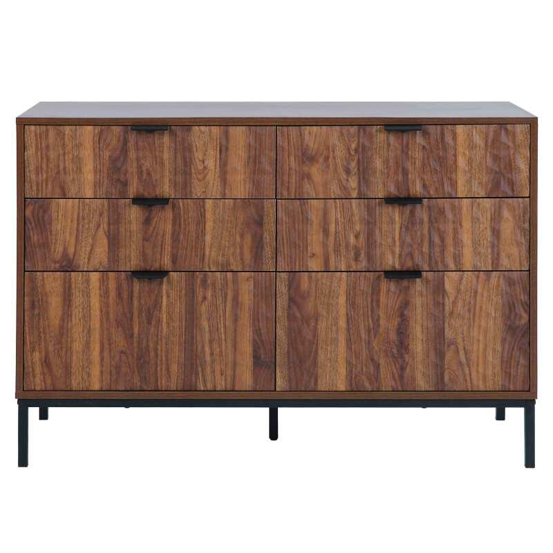 Cassettiera con 6 cassetti in MDF nobilitato decoro 112 cm (2/7)