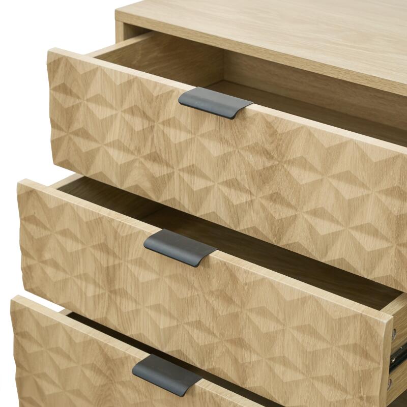 Cassettiera con 6 cassetti in MDF nobilitato decoro 112 cm