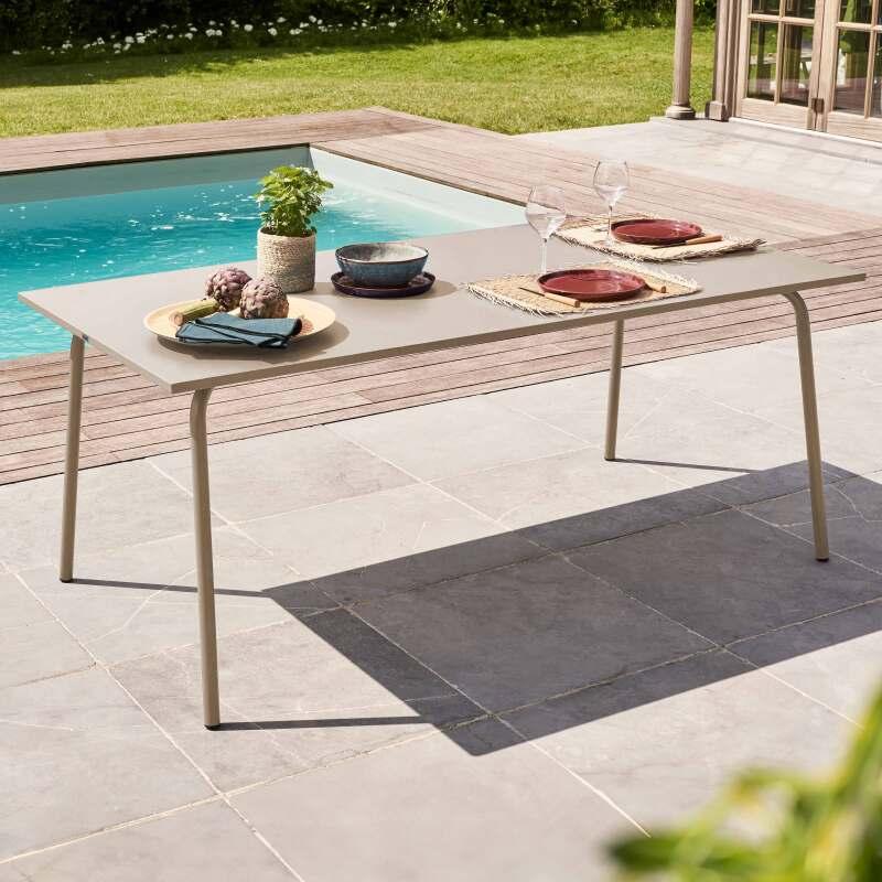 Tavolo da giardino in metallo per 8 persone 180x90 cm - Lifestyle