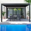 Pergola bioclimatica autoportante 4x3m in alluminio grigio antracite