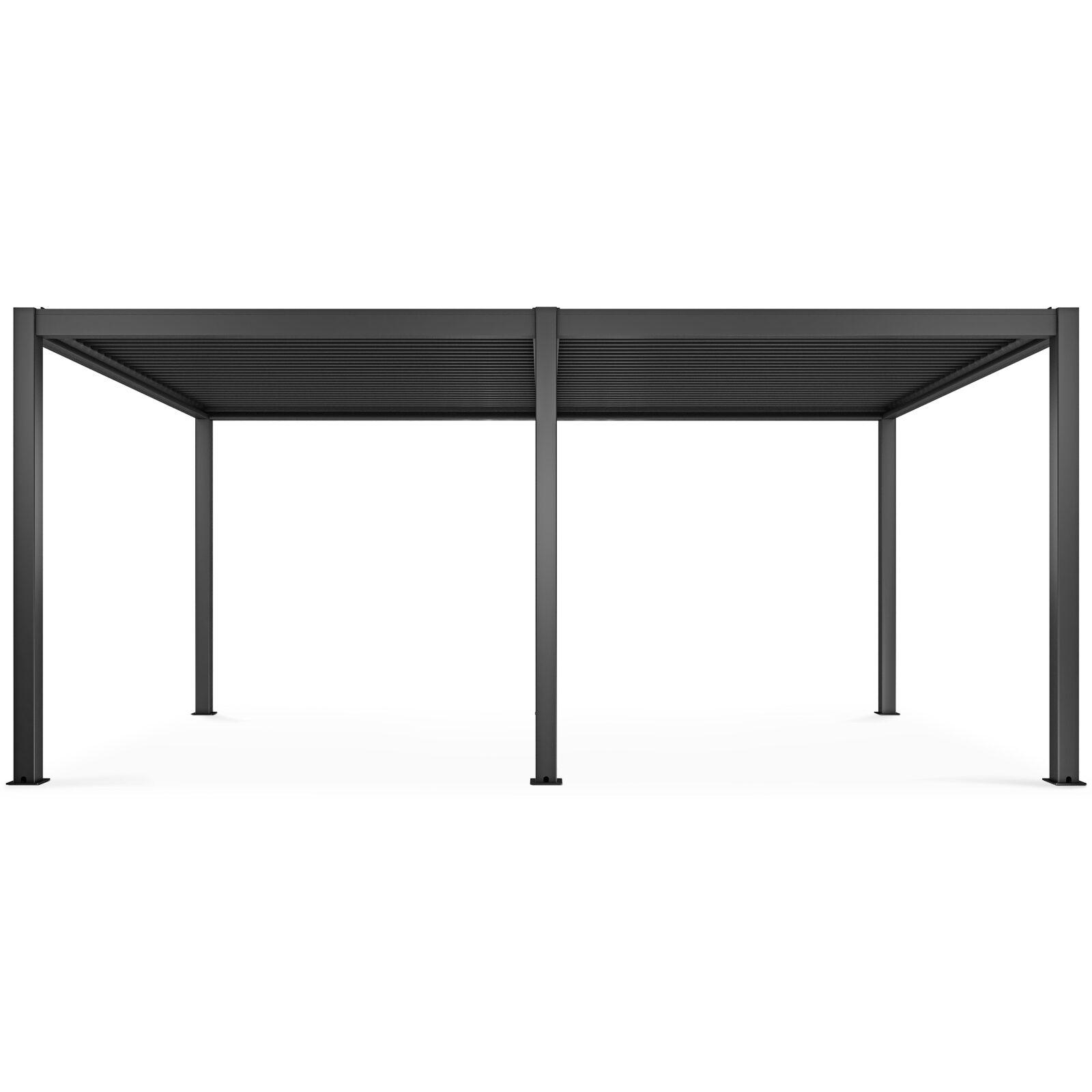 Pergola bioclimatica autoportante 6x3m in alluminio grigio antracite