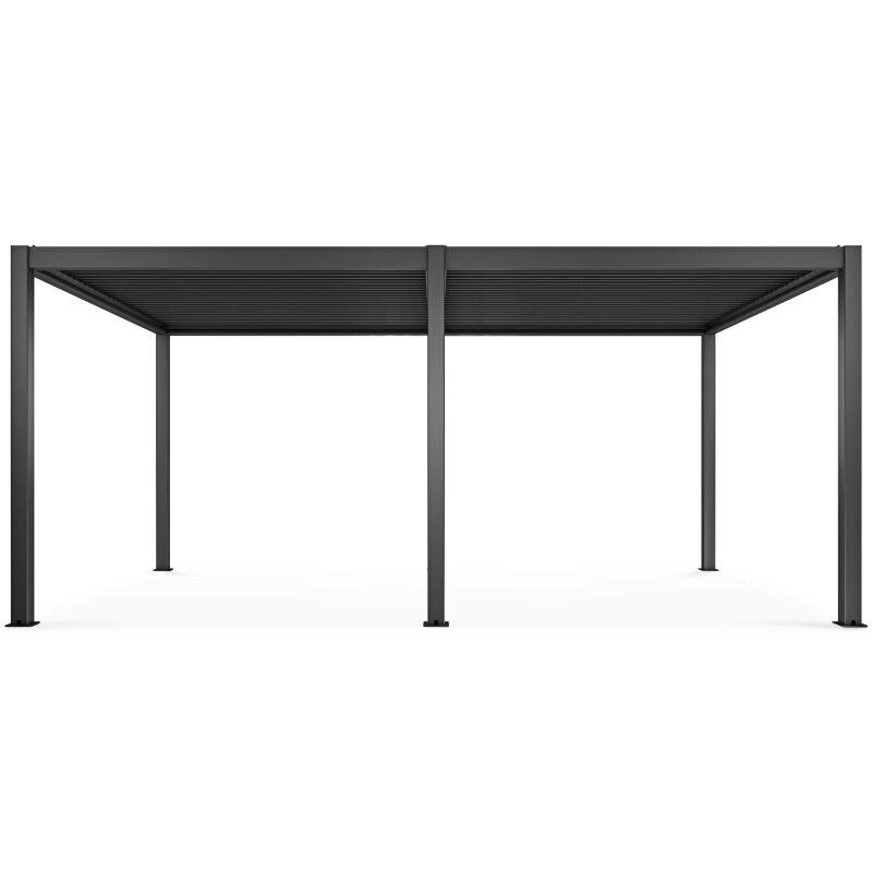Pergola bioclimatica autoportante 6x3m in alluminio grigio antracite