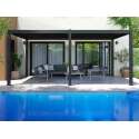 Pergola bioclimatica autoportante 6x3m in alluminio grigio antracite
