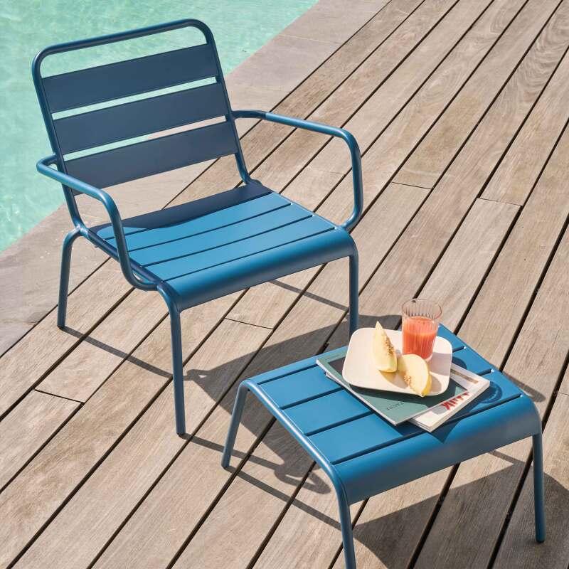 Oviala Palavas - Sedia Da Giardino In Metallo Gialla, Stile Industriale, Impilabile, Resistente Alle Intemperie, Dimensioni 55x83 Cm
