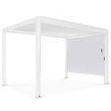 Pergola bioclimatica autoportante 4x3m in alluminio bianco con 1, 2 o 3 tende