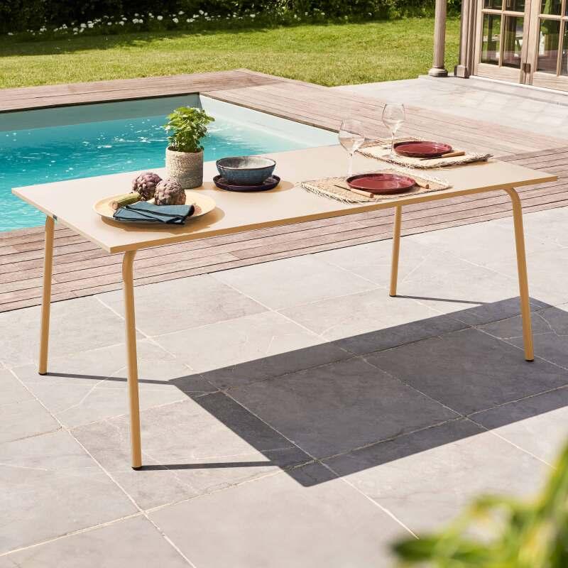 Tavolo da giardino in metallo per 8 persone 180x90 cm - Lifestyle