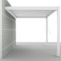 Pergola bioclimatica addossata 4x3m in alluminio bianco con 1, 2 o 3 tende