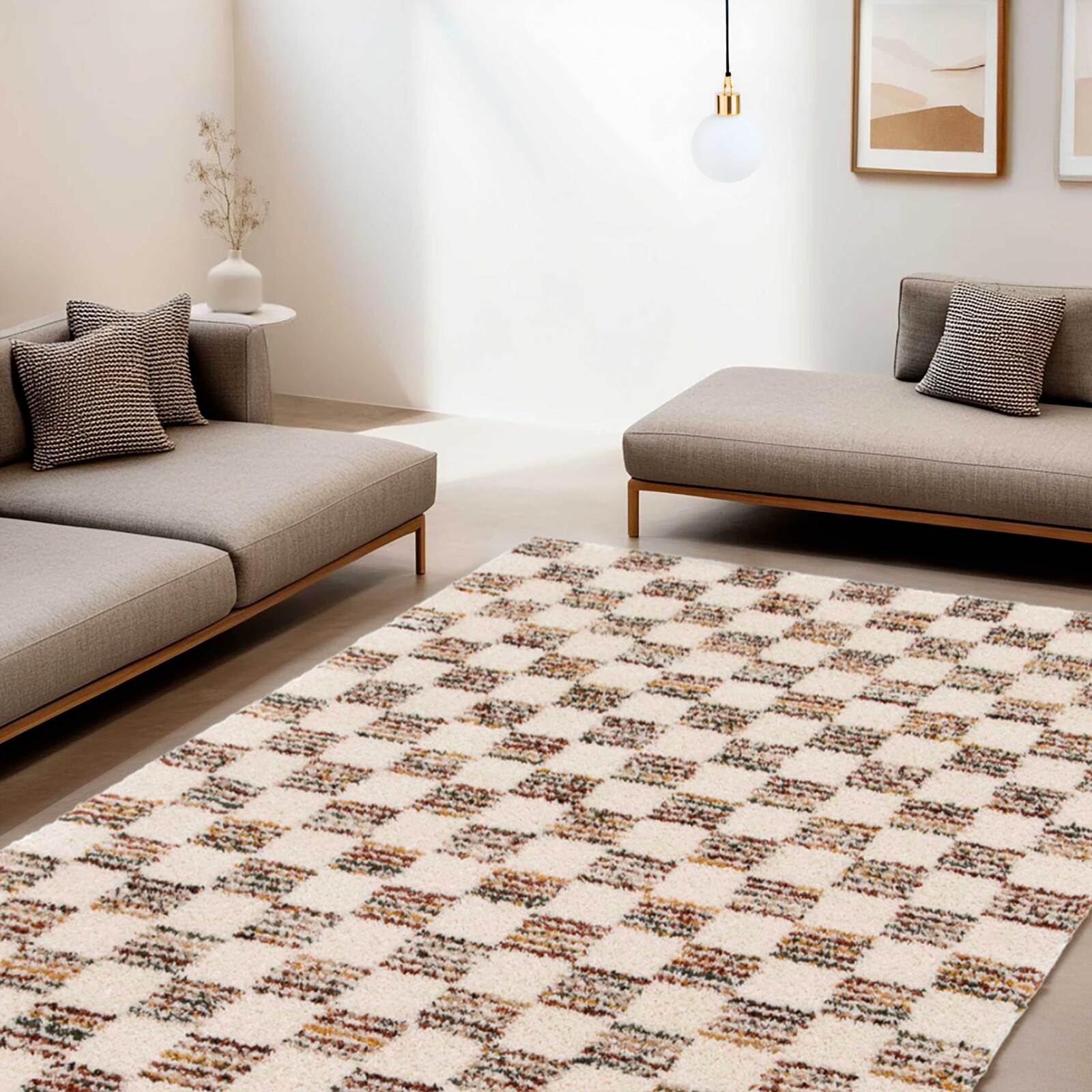 Tappeto shaggy rettangolare in polipropilene