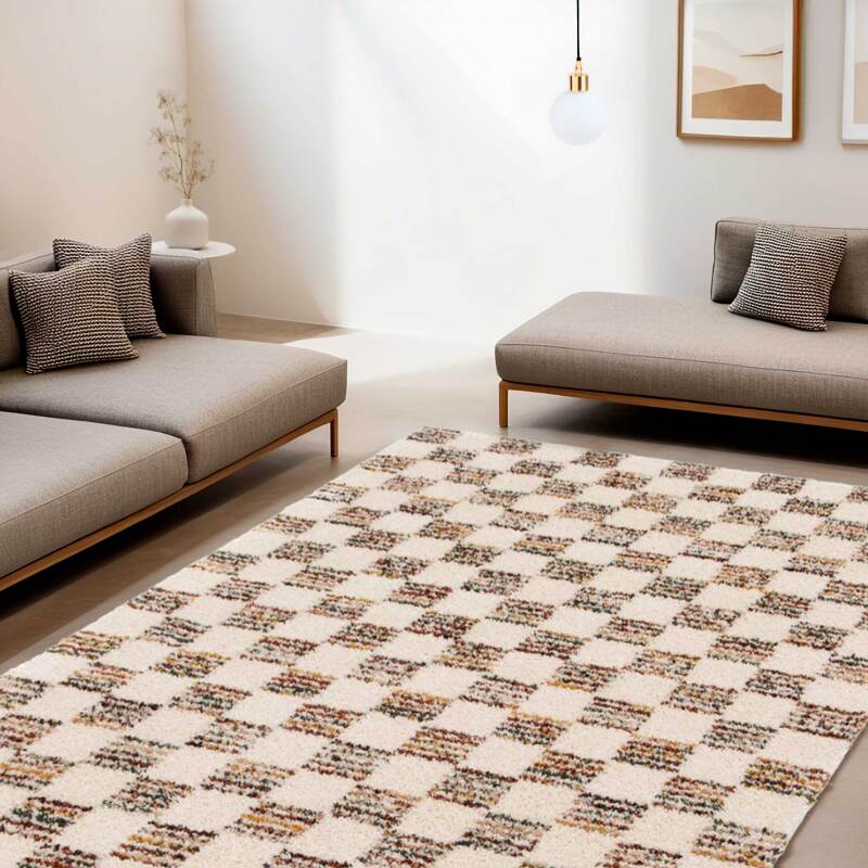 Tappeto shaggy rettangolare in polipropilene