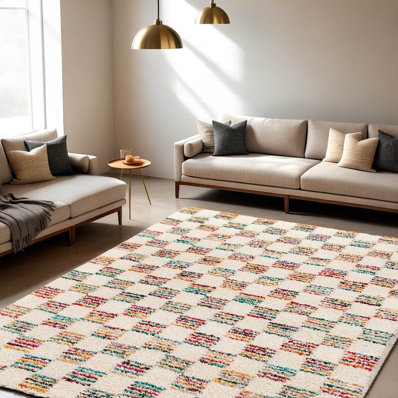 Tappeto shaggy rettangolare in polipropilene