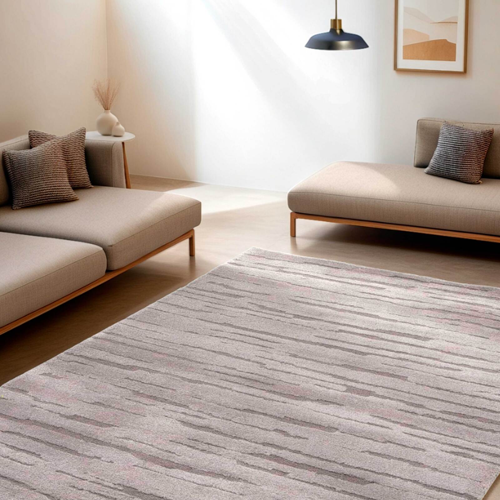 Tappeto shaggy rettangolare in poliestere e polipropilene