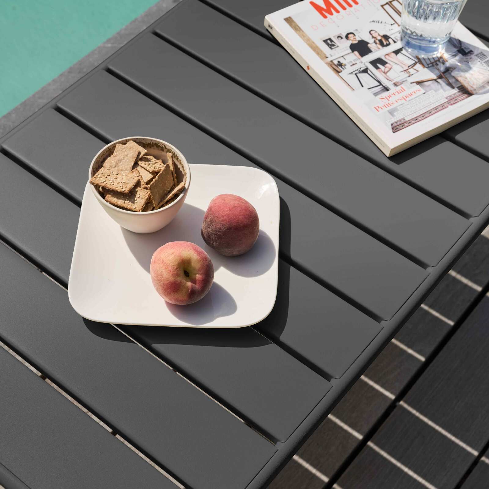 Tavolina da salotto da giardino rettangolare 90 x 50 cm