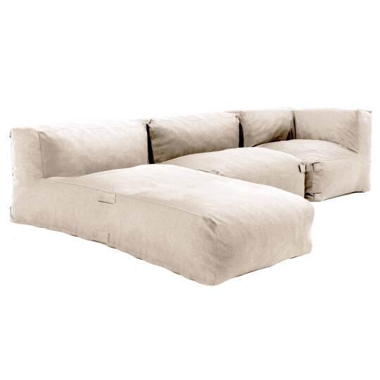 Mobile da giardino componibile con 1 chaise longue, 1 poltrona angolare e 1 chaise longue | Oviala
