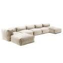 Divano modulare da esterno con 3 poltrone, 1 poltrona angolare, 1 chaise longue e 1 pouf
