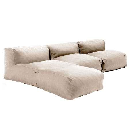 Divano modulare da esterno con 2 poltrone e 1 chaise longue