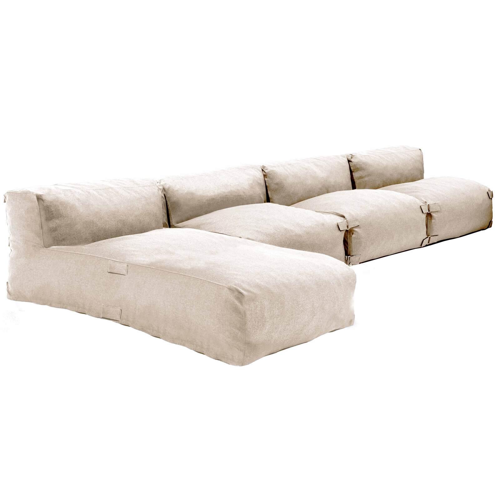 Divano modulare da esterno con 3 poltrone e 1 chaise longue