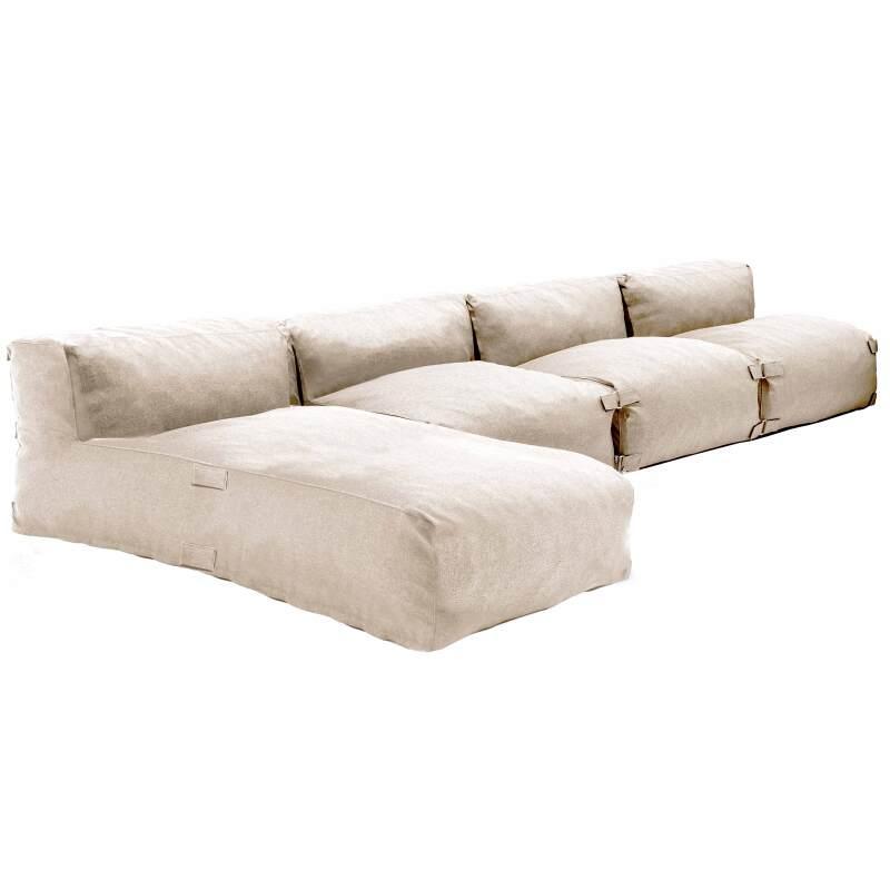 Divano modulare da esterno con 3 poltrone e 1 chaise longue