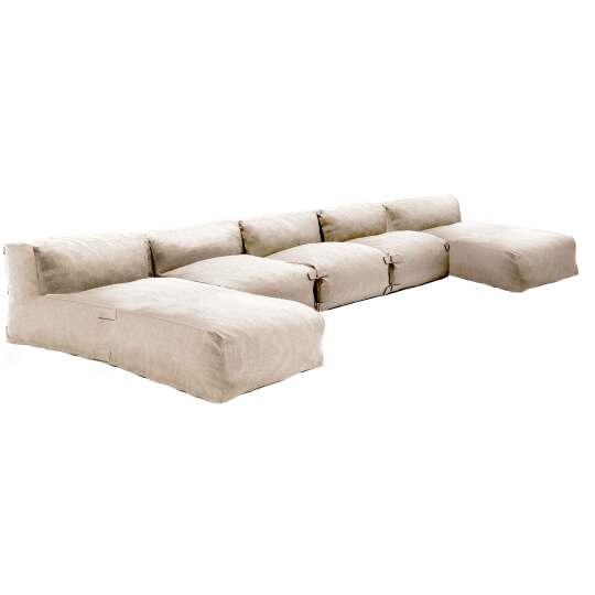 Divano modulare da esterno 5 posti con 3 poltrone e 2 chaise longue | Oviala